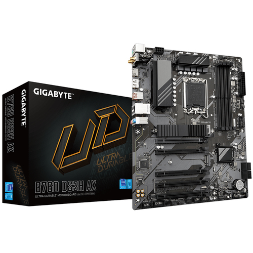 Tarjeta Madre Gigabyte B760 DS3H AX, LGA 1700, 4x DDR5-SDRAM, ATX, Wifi