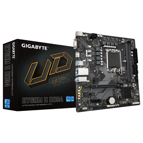 Tarjeta Madre Gigabyte B760M H DDR4, LGA 1700, 2xM.2, Micro ATX
