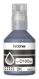Botella de Tinta Brother Negro BTD100BK, 108 ml, InkBenefit Tank, Original