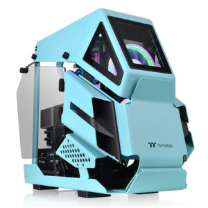 Gabinete Thermaltake AH T200 Blue Micro Tower, Ventana lateral, Sin fuente, Azul