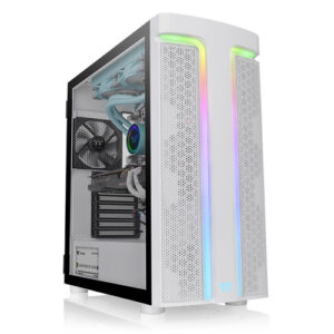 Gabinete Thermaltake H590 TG ARGB Snow, Ventana lateral, 2x Vent. 120mm, Blanco