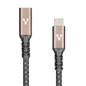 Cable extension USB tipo C VORAGO, 1 Metro, Color Negro-Bronce