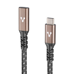 Cable extension USB tipo C VORAGO, 1 Metro, Color Negro-Bronce