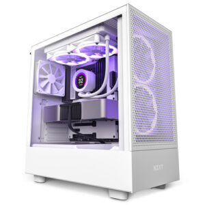 Gabinete NZXT H5 Flow con Ventana, 1x Ventilador 120mm, S/fuente, Blanco