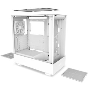 Gabinete NZXT H5 Flow con Ventana, 1x Ventilador 120mm, S/fuente, Blanco