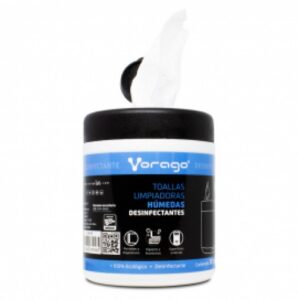 Bote con 30 toallitas humedas CLN-107 para limpieza de equipos y pantallas