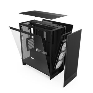Gabinete NZXT H7 Flow Midi Tower con ventana, 3x Ventiladores 120mm RGB, S/fuente, Negro
