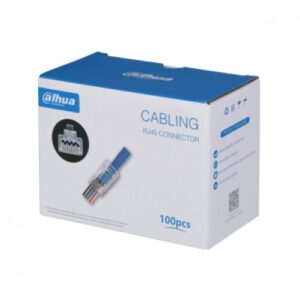 Paquete de Plugs Pass through Dahua RJ45 Cat6 con 100 piezas, Chapado de Oro