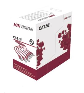 Bobina de cable UTP Hikvision 100mts, CAT5E PVC CM, 100% Cobre, Blanco