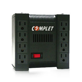 Regulador COMPLET XPOWER 650W, 1300VA, Supresor de Picos, 8 contactos