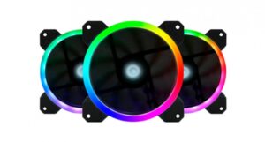 Kit de 3 Ventiladores Gaming Game Factor FKG400, 120mm, Led RGB, 2 Tira de Led Magnetica 30cm, controlador