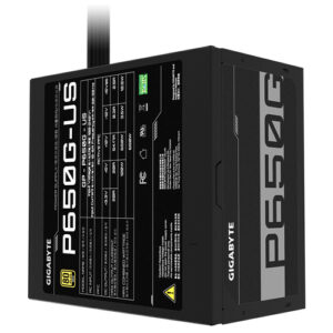 FUENTE DE PODER Gigabyte, 80PLUS GOLD, 650W, P650G, NEGRA