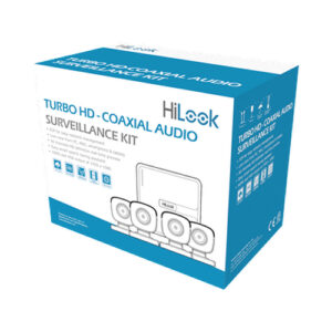 Kit de Vigilancia HiLook CCTV, DVR 4 Canales, 4 Camaras Bala, IP66, Microfono, Vision Nocturna 25m