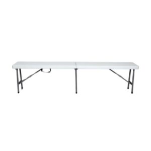 Banca Plegable Modamob 1.83 metros, 183x30x44cm, base 4.8cm, tubo, 22x1.0mm, blanca