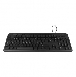 Teclado Vorago multimedia KB-204, USB, ergonomico, negro