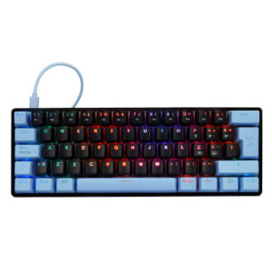 Teclado Mecanico Game Factor KBG560, USB 1.5 m, RGB, Swicth Gateron Azul, teclas Negro y Azul, KBG560-BL