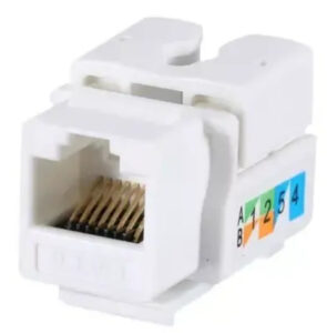 JACK Saxxon keystone RJ45, 8 Hilos, CAT 6, Compatible con calibres AWG 22-26, Color blanco