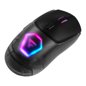 Mouse Gamer Game Factor MOW700, Inalambrico y bluetooth, 26000DPI, Pixart 3395, RGB, Negro, Carcasas Intercambiables