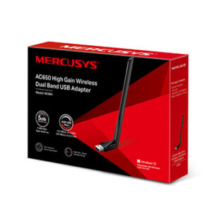 Adaptador de Red Inalambrico MU6H Mercusys AC650 Doble Banda, USB, 5dBi, 5GHz/2.4GHz, Negro