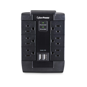 Milticontactos Cyberpower con supresor de Picos 2xUSB, 1200 Joules, 6 Contactos
