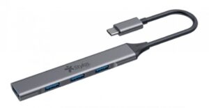 HUB Stylos HB002 Interfaz USB Tipo C, 4 USB 2.0, Velocidad 480 Mbit/s, Color Plata