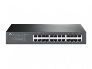 Switch TP-LINK SG1024D, 24 puertos, Gigabit, 10/100/1000 Mbps, No administrable, montable en rack