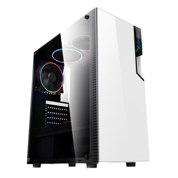 Gabinete Gaming Xzeal XZ130, Ventana Vidrio Templado, 3 Ventiladores 12cm RGB, Blanco