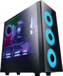 Gabinete Xzeal XZ110-1 Torre ATX, panel Lateral Vidrio, 3x ventiladores RGB, sin Fuente, Negro