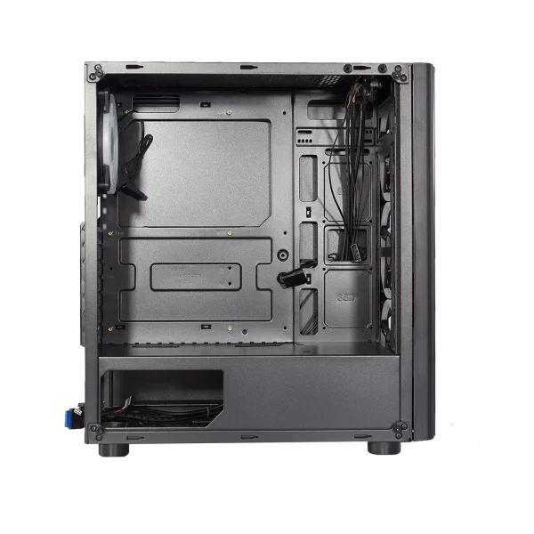 Gabinete Xzeal XZ110-1 Torre ATX, panel Lateral Vidrio, 3x ventiladores RGB, sin Fuente, Negro