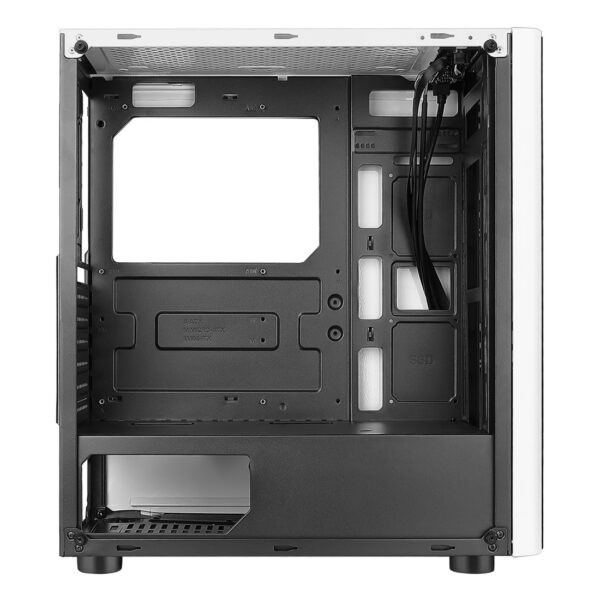 Gabinete Xzeal XZ110-1, torre ATX, ventana cristal templado, 3 Ventiladores 120mm RGB, blanco