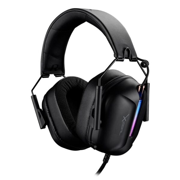 Diadema Xzeal XZHSALRGB1B, RGB, Microfono desmontable, Negro