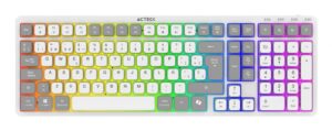 Teclado Acteck TECHNO PRO TI790, Inalambrico, Mecanico, RGB, Bluetooth, USB, Blanco
