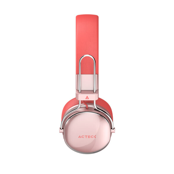 Audifonos Acteck Luxe Chic HP710, Bluetooth, Microfono, Plegables, Salmon - Image 4