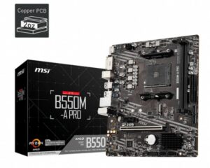 Tarjeta Madre MSI B550M-A PRO, Socket AM4, 2X DDR4 4600 MHz, 1x M.2, 1x HDMI, Micro ATX