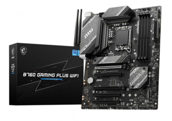 Tarjeta Madre MSI B760 GAMING PLUS WIFI LGA 1700, 4 DDR5-SDRAM, 2x M.2, ATX