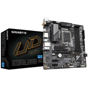Tarjeta Madre Gigabyte B760M DS3H AX, LGA 1700, 4x DDR5-SDRAM, Micro ATX, Wifi