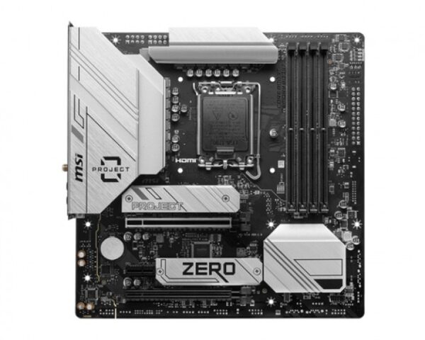 Tarjeta madre MSI B760M PROJECT ZERO, LGA 1700, 4xDDR5 7800 MHz, 192GB, Requiere Gabinete Especial, BTF