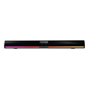 Barra de sonido portatil Vorago BSP-450, Bluetooth 5.0, USB, RGB, Micro sd, recargable, Negro