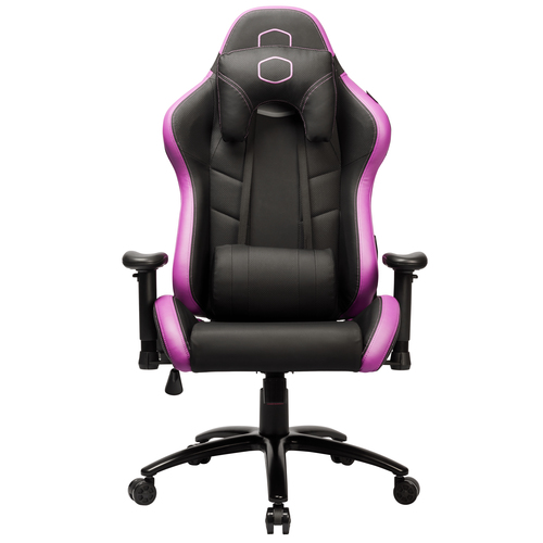 Silla Gamer Cooler Master Caliber R2, Reposa-brazos, Base Acero, hasta 150 kg, Color Negro/Purpura