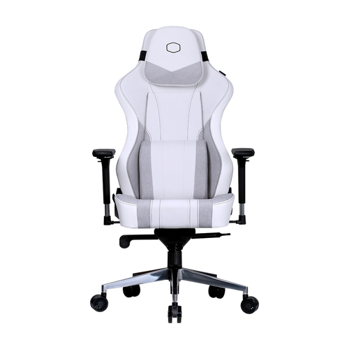 Silla Gamer Cooler Master Caliber X2C Descansa Brazos, Reclinable, Cojin Lumbar, Gris/Blanco