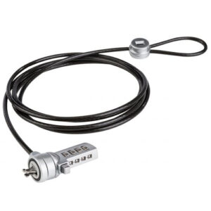 Cable antirrobo Steren COM-225, 1.8 m, Codigo, Acero, Metalico