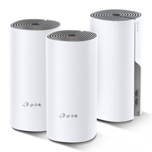 Sistema Mesh TP-Link Deco E4 3-pack, Wi-Fi 5, RJ-45 2, 1200 Mbps, Compatible Alexa, Banda cuadruple, Blanco, Gris
