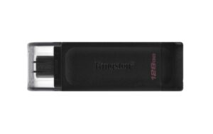 Memoria usb tipo-c Kingston DataTraveler 70, 128GB, Color Negro, Tipo C