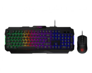 Kit Teclado y Mouse Gaming MSI FORGE GK100 COMBO US, USB, 6400 DPI, LRGB, Ingles, Negro
