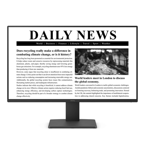 Monitor BenQ GW2491 LED, 23.8 Pulgadas, Full HD, IPS, 100 Hz, 5ms, DisplayPort/HDMI, Negro
