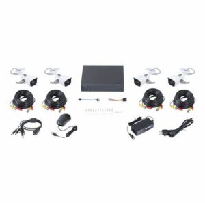 Kit de Vigilancia Hilook CCTV, DVR 8 Canales, 4 Camaras Bala, 2MP, IP66, Con accesorios