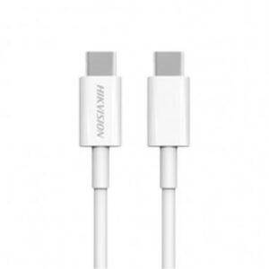 Cable USB Hikvision USB-C a USB-C, 480 Mbps, 60 Watts, Carga Rapida, Blanco