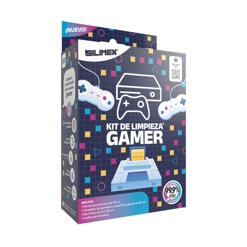 Kit de Limpieza Gamer Silimex, Incluye Removedor de Polvo, Limpiador de Pantallas, Microfibra y Cepillo