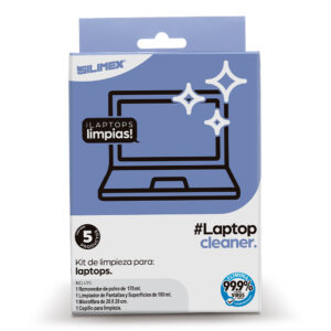 Kit Limpiador para laptop, incluye Removedor de polvo, Limpiador de pantallas, Microfibra y cepillo