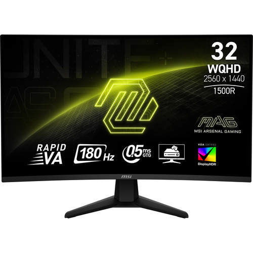 Monitor Gamer Curvo MSI MAG 32CQ6F, 31.5″, Quad HD, 180Hz, Negro